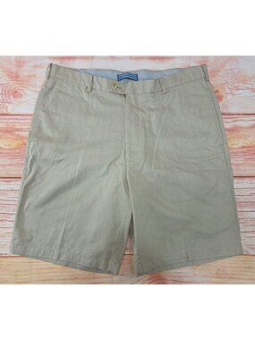 Peter Millar Mens Beige Pima Cotton Chino Shorts Size 36